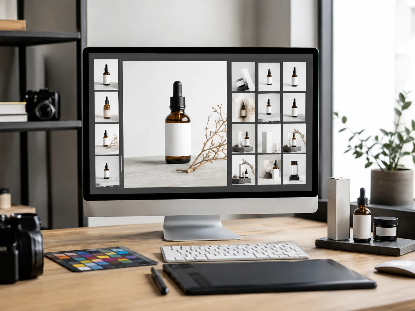 Рабочее место с обработкой товарных фотографий для карточек маркетплейса